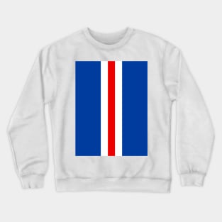 Retro Rangers Vertical Bar Stripes Blue, White, Red Crewneck Sweatshirt